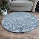 Dywan okrągły ze sznurka bawełnianego szydełkowy 100cm