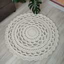 Dywan szydełkowy ze sznurka bawełnianego okrągły 90cm