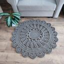 Okrągły dywan ze sznurka bawełnianego - szydełkowy, 90 cm