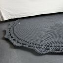 Ręcznie robiony Dywan okrągły ze sznurka bawełnianego ŚLIMAK Z KORONKĄ 120 cm (różne kolory)