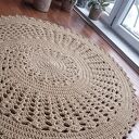 Ażurowy dywan ze sznurka bawełnianego 150 cm do wnętrz boho