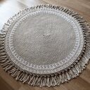 Sznurkowy dywanik boho z frędzlami 95 cm
