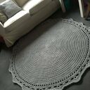 Ręcznie robiony Dywan okrągły ze sznurka bawełnianego ŚLIMAK Z KORONKĄ 120 cm (różne