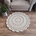 Dywan szydełkowy okrągły ze sznurka bawełnianego 90cm
