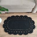 Dywan szydełkowy owalny 50x80 cm ze sznurka bawełnianego (handmade)