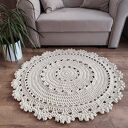 Dywan szydełkowy okrągły ze sznurka bawełnianego 90cm