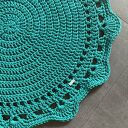 Ręcznie robiony Dywan okrągły ze sznurka bawełnianego ŚLIMAK Z KORONKĄ 120 cm (różne kolory)