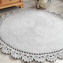 Dywan Camello Lace 120 cm z koronką - elegancki, masywny dywan z bawełnianego sznurka