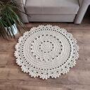 Dywan szydełkowy okrągły ze sznurka bawełnianego 90cm