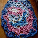 Dywan Freeform ze sznurka bawełnianego 5 mm - ręcznie szydełkowany 115x85 cm