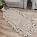 Dywan szydełkowy owalny ze sznurka bawełnianego 75x160 cm