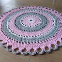 Dywan „Trzy kolory” Mandala Lace 110 cm - ze sznurka bawełnianego