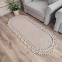 Dywan szydełkowy owalny ze sznurka bawełnianego 75x160 cm