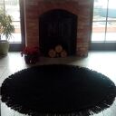 Dywan Classic Black z frędzlami 160 cm - czarny ze sznurka bawełnianego (dwustronny)