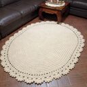 Dywan owalny szydełkowy ze sznurka bawełnianego 140x180 cm
