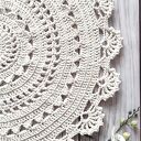 Dywan Mandala 70 cm z naturalnej bawełny - ażurowy wzór szydełkowy