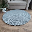 Dywan okrągły ze sznurka bawełnianego szydełkowy 100cm