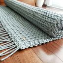 Dywan Mosses 140/160 cm ze sznurka bawełnianego w kolorze mięty i szarości