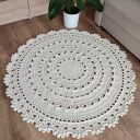 Dywan szydełkowy ze sznurka bawełnianego okrągły 120cm