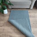 Dywan szydełkowy ze sznurka 75 x 125 cm - szary boho do sypialni i salonu