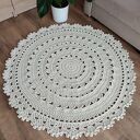 Dywan szydełkowy ze sznurka bawełnianego okrągły 120cm