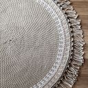 Sznurkowy dywanik boho z frędzlami 95 cm