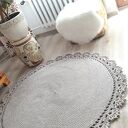 Dywan Camello Lace 120 cm z koronką - elegancki, masywny dywan z bawełnianego sznurka