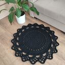Dywan okrągły ze sznurka bawełnianego szydełkowy 80cm
