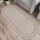 Dywan szydełkowy ze sznurka bawełnianego owalny 75x210 cm