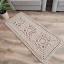 Dywan ze sznurka bawełnianego szydełkowy prostokątny 60x143 cm