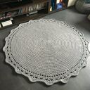 Ręcznie robiony Dywan okrągły ze sznurka bawełnianego ŚLIMAK Z KORONKĄ 120 cm (różne kolory)