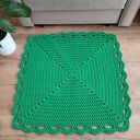 Dywan kwadratowy szydełkowy ze sznurka bawełnianego 90x90 cm