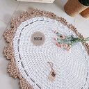 Dywan ze sznurka okrągły 90cm z koronką