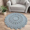 Dywan ze sznurka bawełnianego szydełkowy 100cm