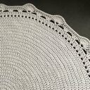 Ręcznie robiony Dywan okrągły ze sznurka bawełnianego ŚLIMAK Z KORONKĄ 120 cm (różne kolory)