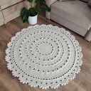 Dywan szydełkowy ze sznurka bawełnianego okrągły 120cm