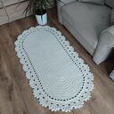 Dywan owalny szydełkowy 75x140 cm z polskiego sznurka bawełnianego do sypialni