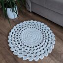 Dywan szydełkowy okrągły ze sznurka bawełnianego 60 cm