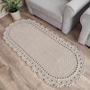 Dywan szydełkowy ze sznurka bawełnianego owalny 75x210 cm