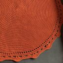 Ręcznie robiony Dywan okrągły ze sznurka bawełnianego ŚLIMAK Z KORONKĄ 120 cm (różne kolory)