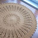 Ażurowy dywan ze sznurka bawełnianego 150 cm do wnętrz boho