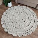 Dywan szydełkowy ze sznurka bawełnianego okrągły 120cm