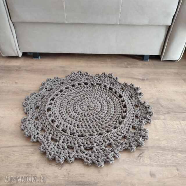 Dywan ze sznurka bawełnianego szydełkowy 50cm