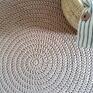 białe design okrągły dywan o średnicy 120 cm do domu