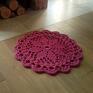 Dace 80 cm fuksja - mandala lace okrągły dywan z bawełny