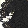 czarne okrągły dywan classic lace elagancki