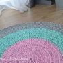 Manufaktura dziargany dywan bawełniany pastel 80cm ze sznurka - kolorowa szydełko
