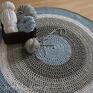 Ręcznie robiony okrągły dywan ze sznurka bawełnianego połączenie szarości sznurek