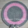 okrągły grey pink 80cm - dywan sznurek salon