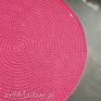 chodnik dywan ze sznurka bawełnianego fuksja 130 cm rękodzieło szydełko